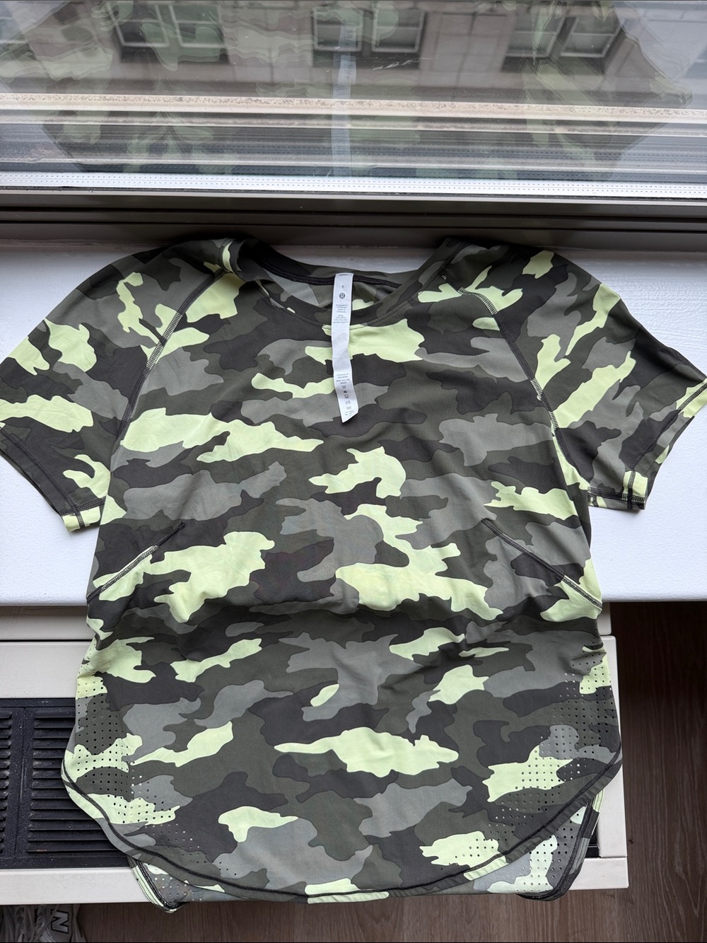lululemon athletica Short Sleeve Camo Tee - Olive & Lime